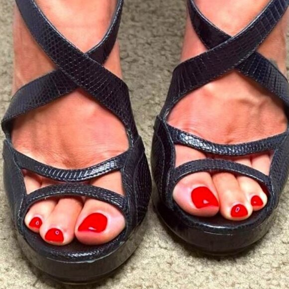 Burberry Python🔥5" Platform Heels - Picture 9 of 16